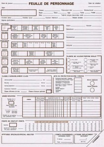 Feuille de personnage AD&amp;D Descartes bilingue 1 Image 1